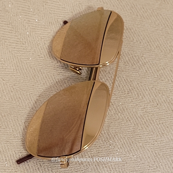 DIOR split aviator gold sunglasses unisex luxury CD logo - Picture 14 of 17